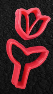 tulipa cortadores cortador biscoito rosa foca padaria carimbo flor haste 3d print model - Mito3D
