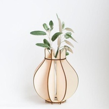 tulip flatpack vase holder household lasercut ornament plywood wood decor 3d print model - Mito3D