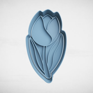 tulip flower cookie cutter cutters stl molds flowers 3d print model - Mito3D