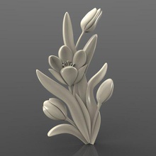tulip flowers cnc router frame art 3d print model - Mito3D