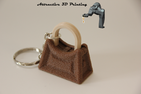 lale el çantası mod moda key ring oyuncak tasarım anahtar yüzük 3d print model - Mito3D