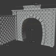 tunnel+wall 1 lane scale train tunnel n 1/160 model railways 3d print model - Mito3D