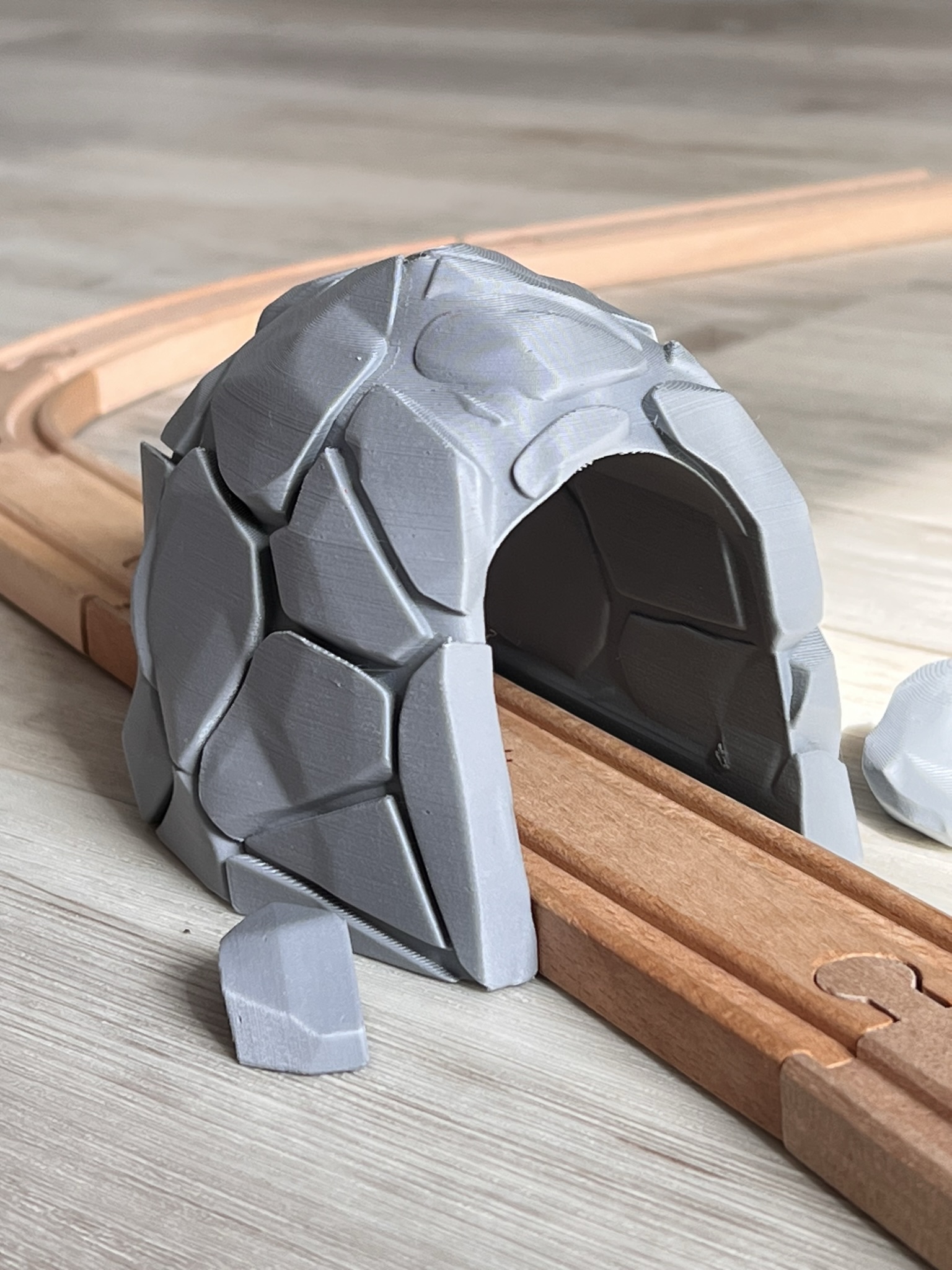 túnel madera pista entrenar ferrocarril 3D print model - Mito3D