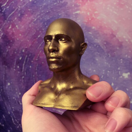tupac 2pac shakur bust sculpture 2 pac rap rapper 3D print model - Mito3D