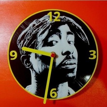 tupac clock home 3dlittle lithophane lithophania relief salience timepiece 3d print model - Mito3D
