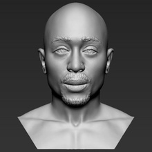tupac shakur busto stampa 3d ready stl, obj formati art persona famosa hollywood kendrick lamar drake kanye west celebrità snoop dogg gangsta jay-z eminem rap il rapper dr dre 3d print model - Mito3D