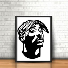 tupac wall sculpture 2d art rap hiphop decoration music 3d print model - Mito3D