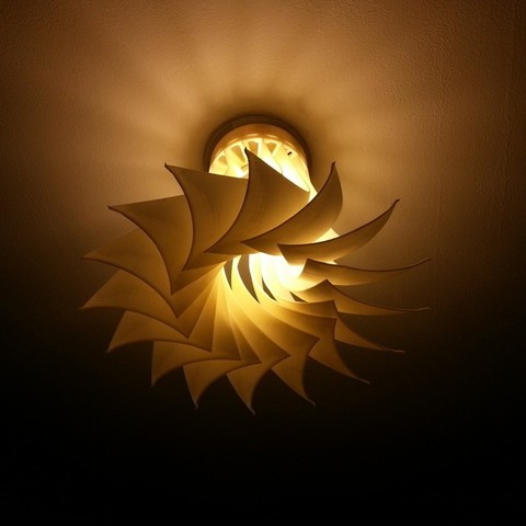 turbina inspirada en la lámpara de sombra casa las cuchillas decoración pantalla iluminación 3D print model - Mito3D