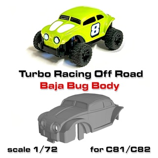 turbo yarış yol vücut vw Baja böcek turboşarj offroad rccar karoser 172 model araba 3d print model - Mito3D