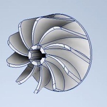 turbocharger impeller tool engineering turbine mechanics 3d print model - Mito3D