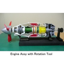 turboprop-engine, business aircraft freie turbine Typ cutaway tool jet-engine 3d print model - Mito3D