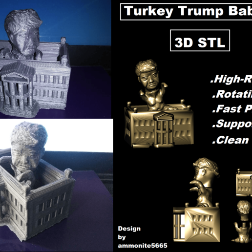 dinde atout bébé blanc maison art jouet parodie Président Donald Joe biden kamala Harris élection 2020 débat présidentiel Blanche bjd poupée articulé 3D print model - Mito3D