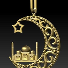 turkish stye culon jewelry pendant stl jewellery taj mahal 3d print model - Mito3D
