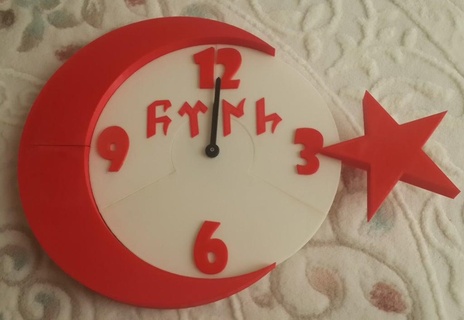 turco parede relógio decoração 3d print model - Mito3D