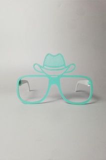 turquoise cowboy hat figured oktoberfest party glasses 3d print model - Mito3D