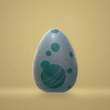 turquoise dofus egg game easter design mmorpg paques video games 3d print model - Mito3D