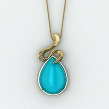 turquoise pendant gold silver jewelry fashion diamond matrix 3dm 3d print editable printable 3d print model - Mito3D