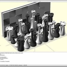 torreta ajedrez conjunto all in one 2color grande juego mesa doble estrusión replicador 3d print model - Mito3D