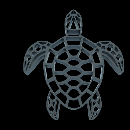 tartaruga arte decorazione animale geometrico parete animali 3D print model - Mito3D