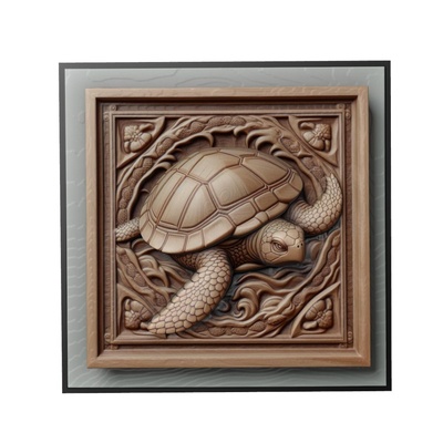 tartaruga animale sollievo arte animali yeggi mito3d fallimento google ciondoli medaglione animal relief wall art parete 3d print model - Mito3D