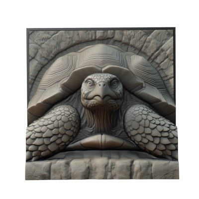 tortue animal soulagement art animaux yeggi mito3d buste google pendentifs médaillon relief wall mur 3d print model - Mito3D