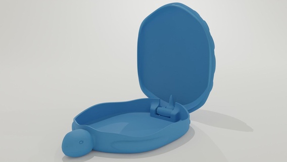 tartaruga caso bainha dobradiças proteção rabo 3d print model - Mito3D
