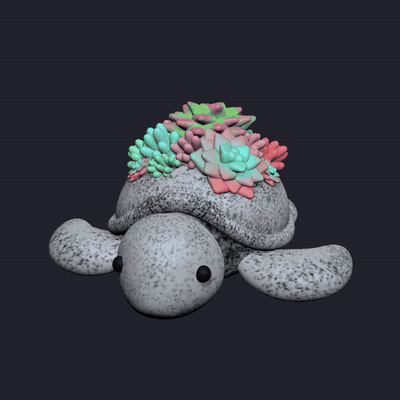 tortue corail décor animal juguetes art jouet poly math funko dinosaure bebe 3d print model - Mito3D
