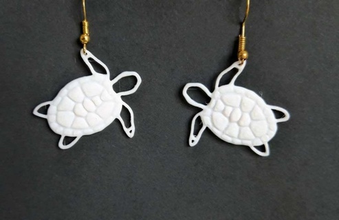 tartaruga orecchini 3d print model - Mito3D