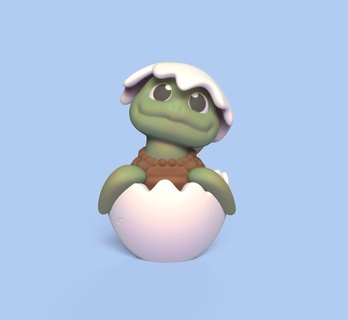 tartaruga uovo carina animale giardino miniatura cartone animato decorativo giocare arte giocattolo 3d print model - Mito3D