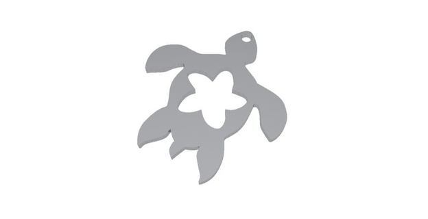 tartaruga fiore pendente orecchini decorazione 2d arredamento interni design gioielleria cuori arte portachiavi emblema logo accessorio 3d print model - Mito3D