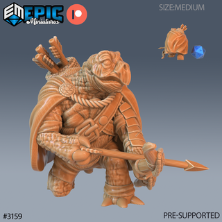 turtle folk tribe archer dnd miniature tabletop miniatures gaming monster 3d model rpg dndminis stl file epic-miniatures dndminiatures 3dprint 3dminiature printedminis 3dprinting dungeon fantasy roleplaying dragon warrior undead pre-supported 3d print model - Mito3D