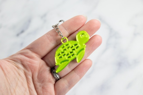 turtle keychain animal key chain simple accessory kids cute happy 3d print model - Mito3D