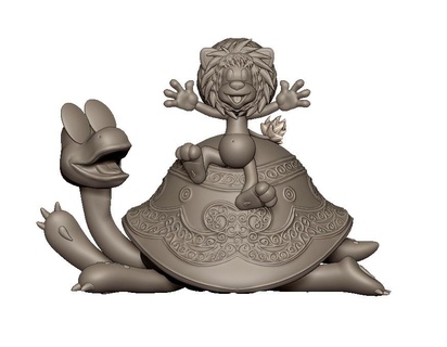 turtle lion russian toys cartoon statue figure sculpture miniature hobby art disney miniatures figurines turtles 3d print model - Mito3D