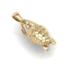 tartaruga ciondolo gioielli esclusivo cad di stampa collane argento oro stampabile 3d print model - Mito3D