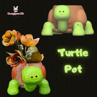 turtle pot animal cute fun turtle cute turtle pot garden sculpture miniature cartoon decorative play art art toy toy preschool  3d print model - Mito3D