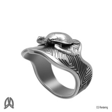 turtle ring jewelry 3d 3d print model - Mito3D