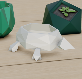 tartaruga forma geometria pentola giardino casa impianti cranio pixle moderno fioriera fioriere design altamente dettagliata albero ceppo 3d print model - Mito3D