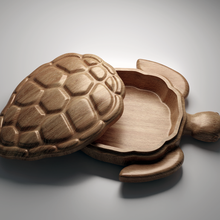 turtle shaped jewelry box - files cnc 3d printers stl model file aspire vcarve artcam carveco 3d print model - Mito3D