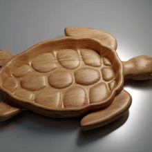 tartaruga forma vassoio 3d stl modello progettato aspirare vcarve carveco artcam cnc file 3d print model - Mito3D
