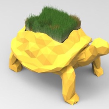 turtle vase art animal nature plants pot 3d print model - Mito3D