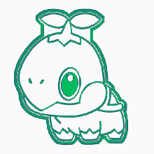 turtwig kurabiye kesici pokemon nesiller Bulbasaur Charmander chicorita chimchar Cyndaquil mudkip piplup sincap torchic totodile Treecko kawai anime Chibi 3d print model - Mito3D