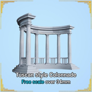 toscan style colonnade bâtiment colonne architecture diorama table terrain grec miniature 3d print model - Mito3D