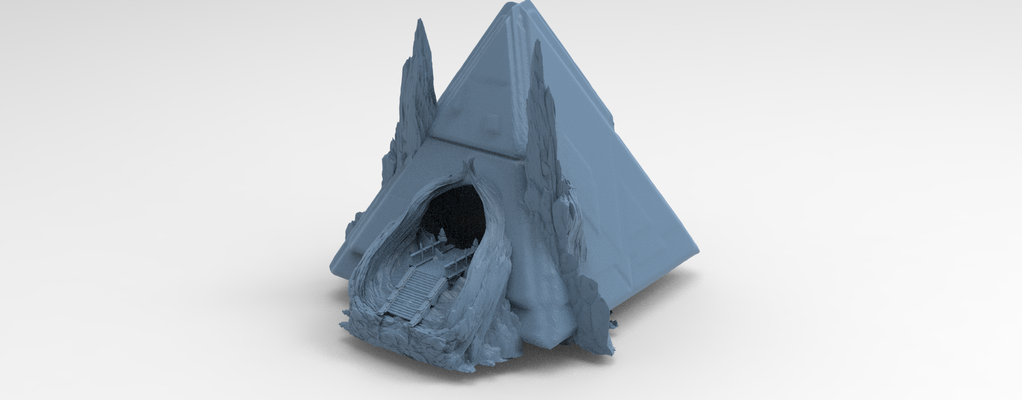tutankhamun hollow pyramid 1 medieval arc gothic archway castle cathedral inferno models arch cube egypt sun god elimination architectural 3d print model - Mito3D