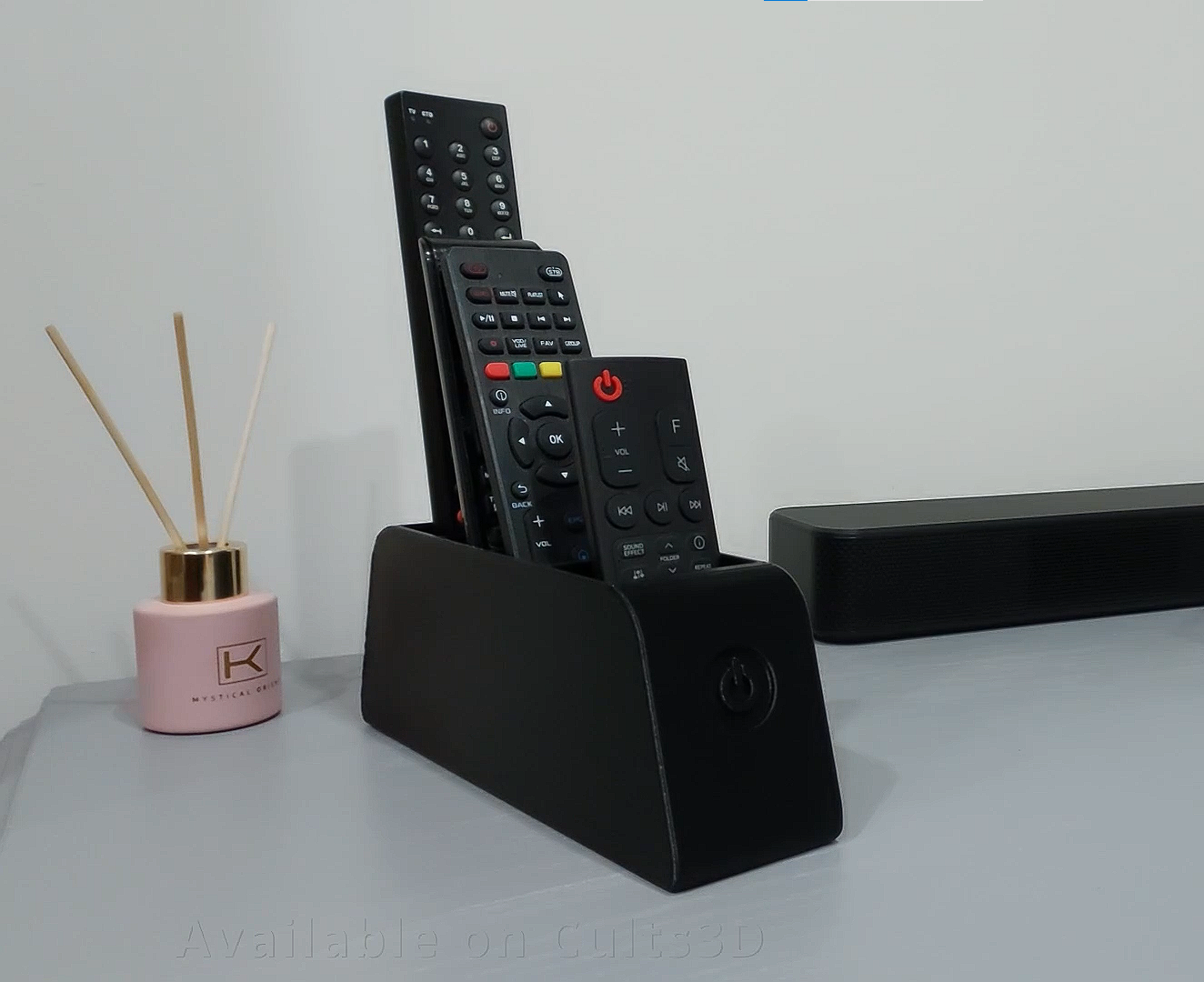 tv remote control support model 2 suportes suporte comandos 3D print model - Mito3D