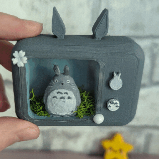 tv Totoro tonari vizinho estatueta fofa Kawaii ghibli mitazaki diorama 3d print model - Mito3D