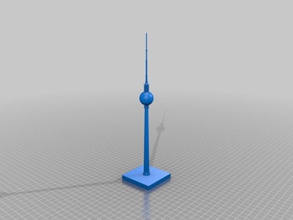 tv tower berlin openscad buildings structures 3d print model - Mito3D
