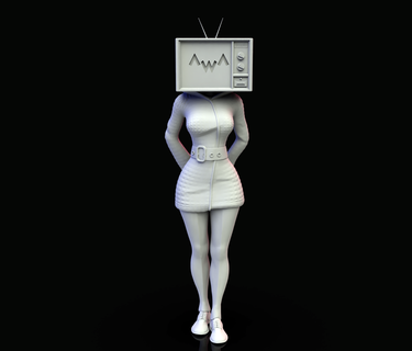 tw donna skibidi gioco tv gabinetto 3d print model - Mito3D