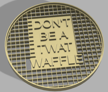 twat waffle cutter 3d print model - Mito3D