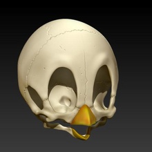 tweety cráneo art el piolin de dibujos animados looney melodías 3d print model - Mito3D