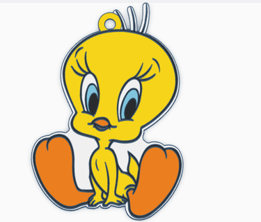 tweety looney toons keychain piolin tunes stl 3d detailed design vibrant colors fun lovely cartoon lovers gift quality impression iconic character adorable classic animation nostalgic accessory fans recollection keys 3d print model - Mito3D